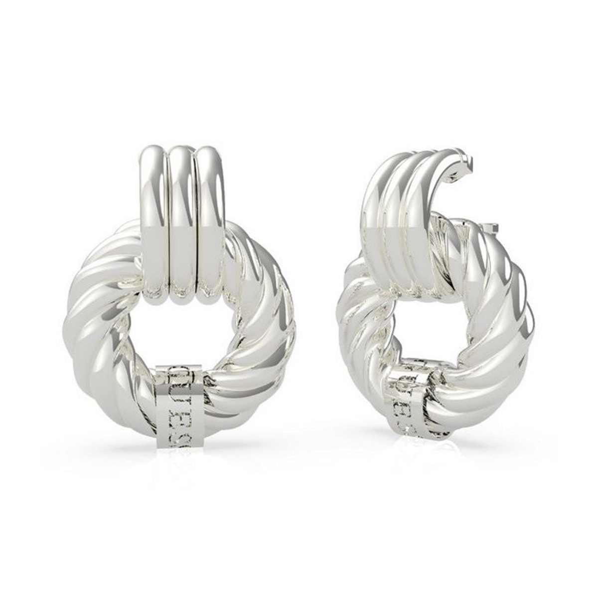 BOUCLES D'OREILLES GUESS "LET'S GET LOUD" FEMME ACIER